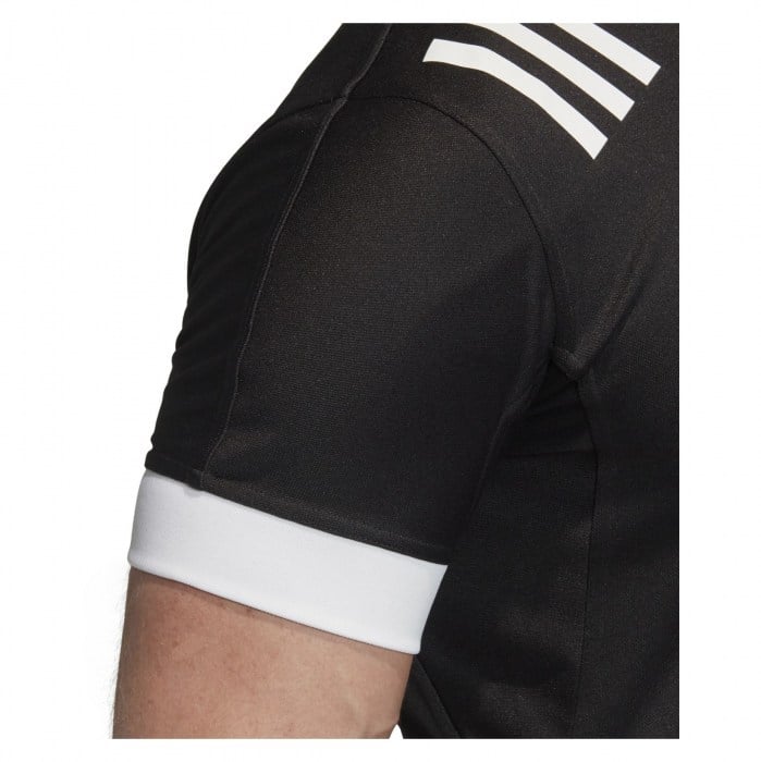 Adidas-LP 3 Stripes Fitted Rugby Jersey Black-White