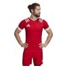 Adidas-LP 3 Stripes Fitted Rugby Jersey Scarlet Red-White