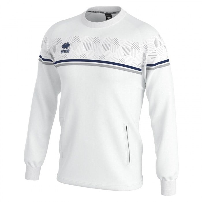 Errea Davis Warm Up Sweatshirt White-Navy-Grey