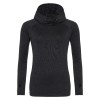 Womens Cowl Neck Midlayer Training Top Black Slate Melange