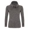 Womens Cowl Neck Midlayer Training Top Grey Melange