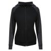 Womens Full Zip Training Hoodie Black Slate Melange