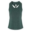  Womens Yoga Knotted Tank Top Forest Green-Black Melange