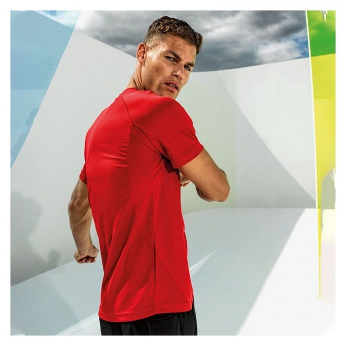 Panelled Tech Tee Fire Red