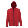 Melange Knit Fleece Jacket Fire Red-Black Fleck