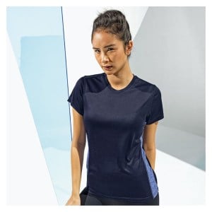 Contrast Panel Performance T-Shirt (W) French Navy-Blue Melange
