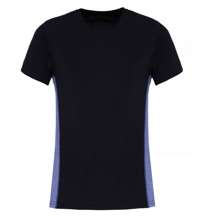 Contrast Panel Performance T-Shirt (W) French Navy-Blue Melange