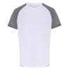 Contrast Sleeve Performance T-Shirt (M) White-Black Melange