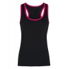 Panelled Fitness Vest (W) Black-Hot Pink