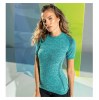 Seamless Performance Short Sleeved Top (W) Turquoise