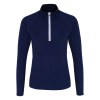 Performance Long Sleeve 1/4 Zip Top (W) Navy-White