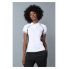 Womens Ladies Performance Piped Polo White-Black-Black