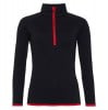 Womens ﻿Cool 1/2 Zip Sweat (W) Jet Black-Fire Red