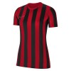 Nike Womens Striped Division IV Short Sleeve Shirt (W) University Red-Black-White