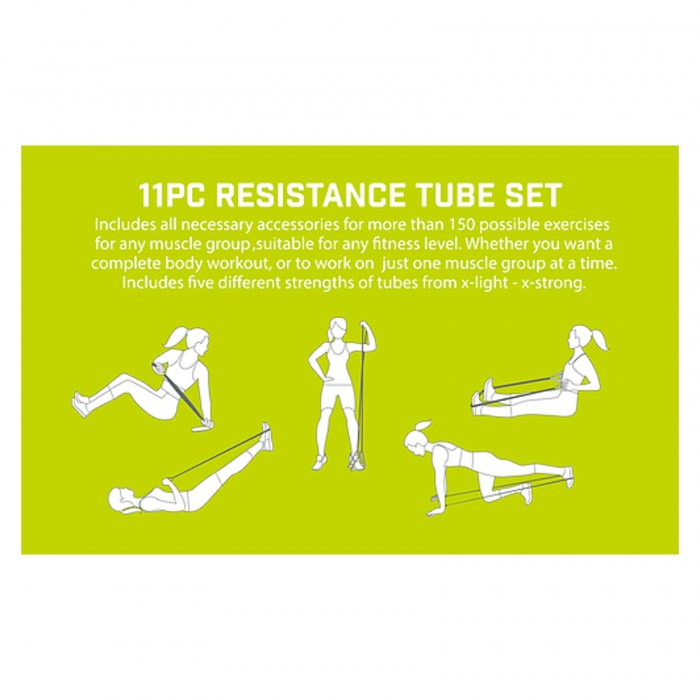 Urban-Fitness 11pc Resistance Tube Set