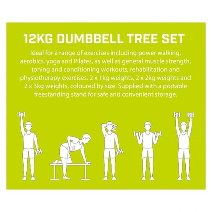 Urban-Fitness 12Kg Dumbbell Tree Set