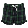 Womens Tartan Frill Shorts (W) Navy-Green Check