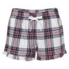 Womens Tartan Frill Shorts (W) White-Pink Check
