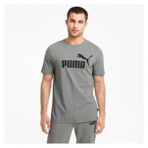 Puma Essential Cotton Logo Tee Med Grey Heat