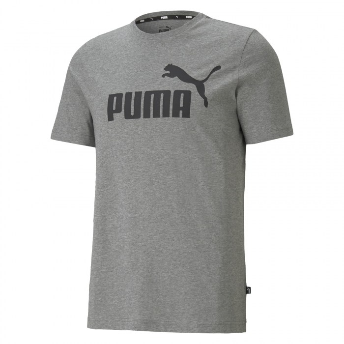 Puma Essential Cotton Logo Tee Med Grey Heat