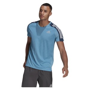 Adidas-LP Own the Run 3-Stripes Running T-Shirt