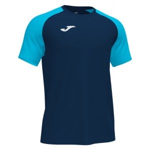Joma Academy IV Short Sleeve Shirt (M) Navy-Fluo Turquoise