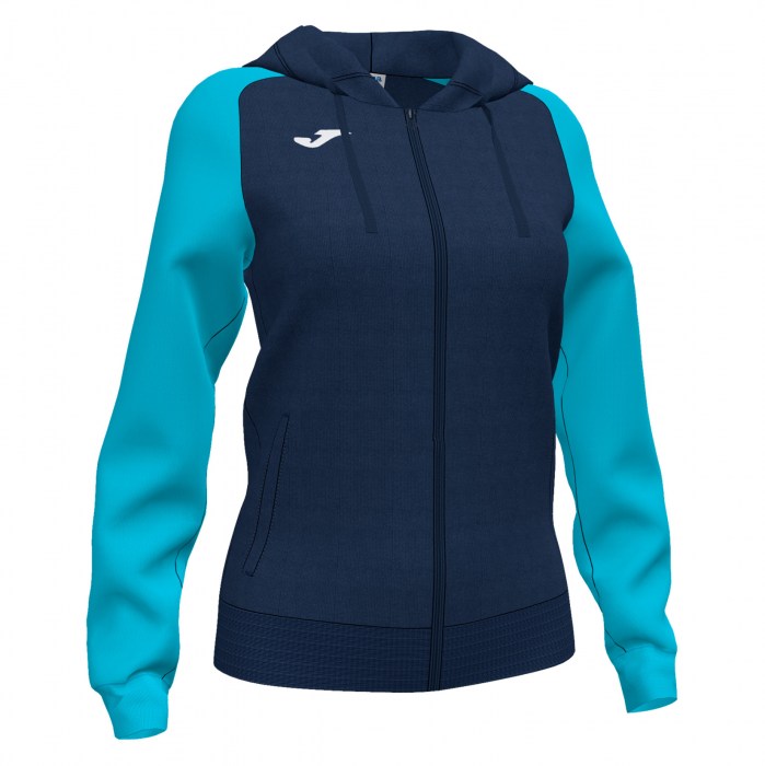 Joma Womens Academy IV Zip Hoodie Jacket (W) Dark Navy-Fluo Turquoise