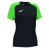 Joma Womens Academy IV Short Sleeve Jersey (W) Black-Fluo Green