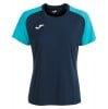 Joma Womens Academy IV Short Sleeve Jersey (W) Dark Navy-Fluo Turquoise