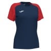 Joma Womens Academy IV Short Sleeve Jersey (W) Dark Navy-Red