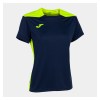 Joma Womens Championship VI Short Sleeve Shirt (W) Dark Navy-Fluo Yellow