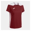 Joma Womens Championship VI Short Sleeve Shirt (W) Burgundy-White