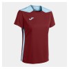 Joma Womens Championship VI Short Sleeve Shirt (W) Burgundy-Sky