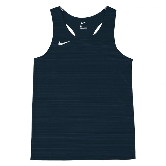 Neon-Nike Dry Miler Singlet (M) Obsidian-White
