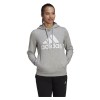 adidas Womens Essentials Logo Fleece Hoodie (W) Medium Grey Heather-White