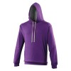Varsity Hoodie Purple-Heather Grey