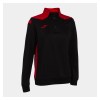 Joma Womens Championship VI 1/4 Zip Sweatshirt / Midlayer (W) Black-Red