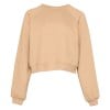 Womens Raglan Pullover Fleece Heather Sand Dune