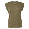 Womens Flowy muscle tee with rolled cuff Heather Olive