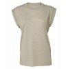 Womens Flowy muscle tee with rolled cuff Heather Stone
