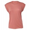 Womens Flowy muscle tee with rolled cuff Mauve