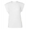 Womens Flowy muscle tee with rolled cuff White