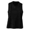 Womens Racerback Cropped Tank (W) Solid Black Blend