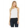 Womens Racerback Cropped Tank (W) Solid White Blend