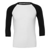 Triblend 3/4 Sleeve Baseball T-shirt White-Black