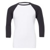 Triblend 3/4 Sleeve Baseball T-shirt White-Dark Grey