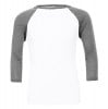 Triblend 3/4 Sleeve Baseball T-shirt White-Deep Heather