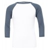 Triblend 3/4 Sleeve Baseball T-shirt White-Denim