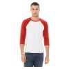 Triblend 3/4 Sleeve Baseball T-shirt White-Red
