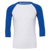Triblend 3/4 Sleeve Baseball T-shirt White-True Royal